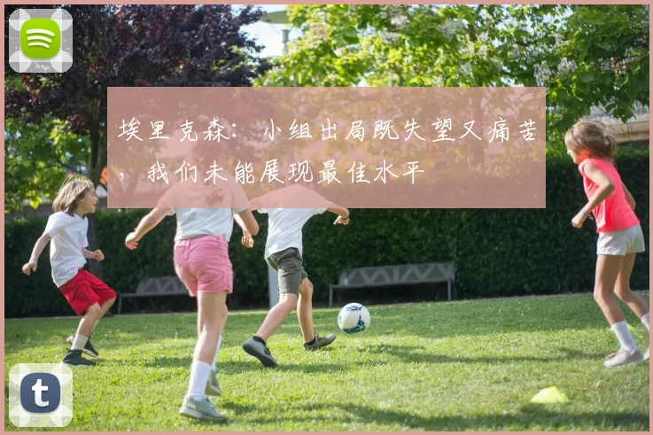 埃里克森：小组出局既失望又痛苦，我们未能展现最佳水平